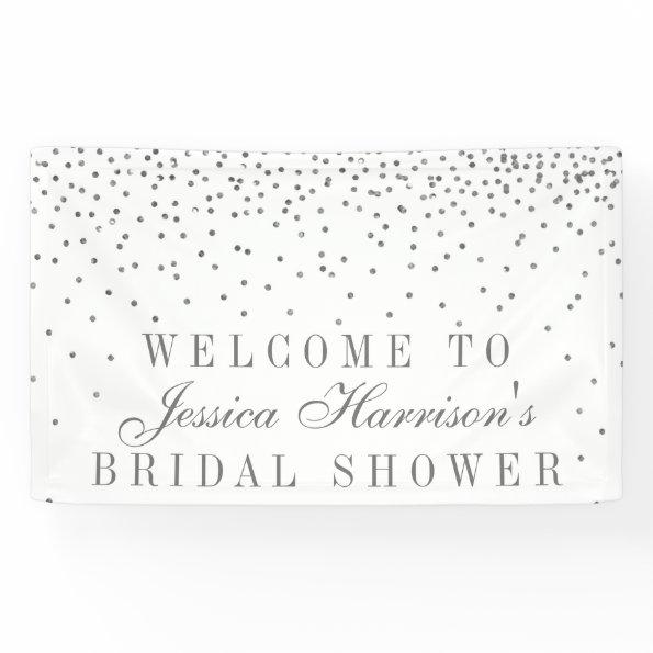 Vintage Glam Silver Confetti Bridal Shower Banner