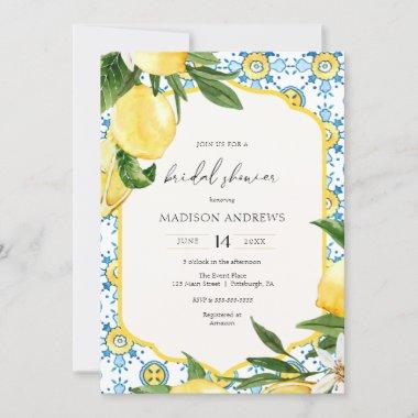 Vintage Lemon Bridal Shower Invitations