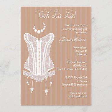 Vintage Lingerie Bridal Shower Invitations