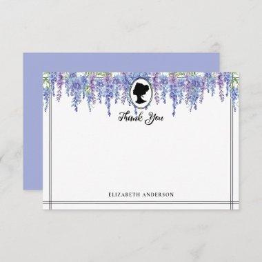 Vintage Purple Florals Bridgerton Bridal Shower Thank You Invitations