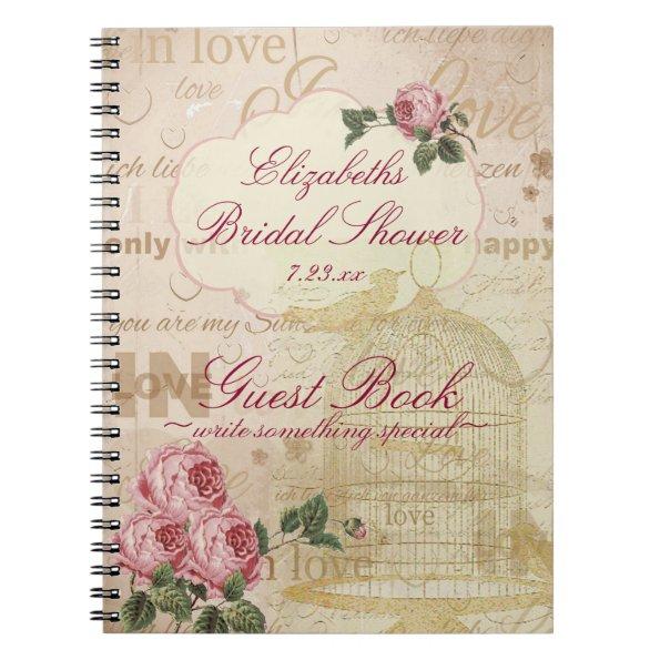 Vintage Romantic Love Bridal Shower Guest Book |