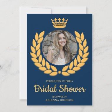 Vintage Royal Crown Princess Photo Bridal Shower Invitations