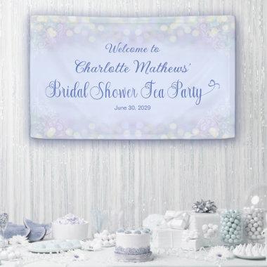 Vintage Tea Party Bridal Shower Blue Welcome Banner