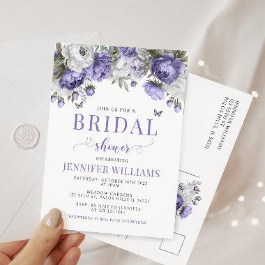 Violet lavender bridal shower budget invitation postInvitations