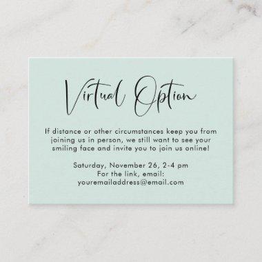 Virtual Option Party Shower Wedding Mint Enclosure Invitations
