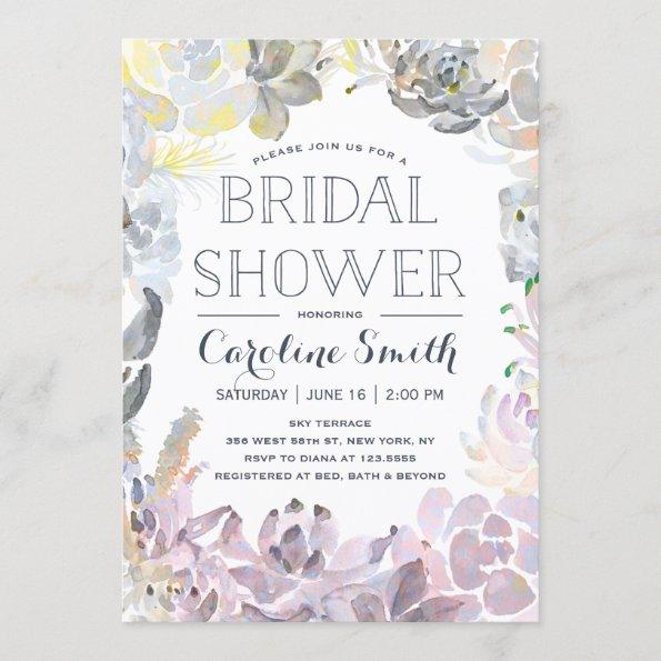 Water Succulents | Bridal Shower Invitations