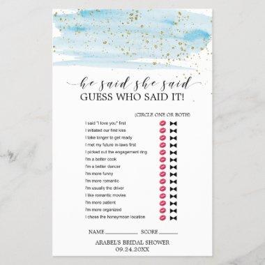 Watercolor Blue and Gold Wedding Word Search Game