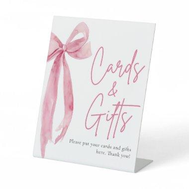 Watercolor Blush Pink Bow Invitations and Gifts Sign