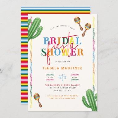 Watercolor Cactus Mexican Fiesta Bridal Shower Invitations