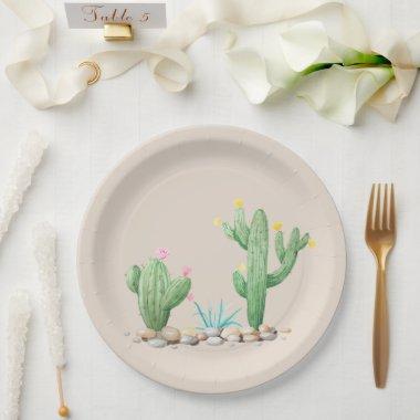Watercolor Cactus Paper Plates