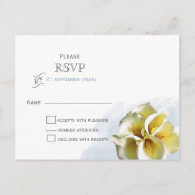 watercolor calla lilies Floral wedding RSVP Invitation PostInvitations