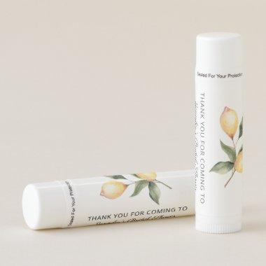 Watercolor elegant lemon bridal shower lip balm
