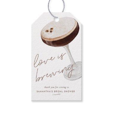 Watercolor Espresso Martini Bridal Shower Favor Gift Tags