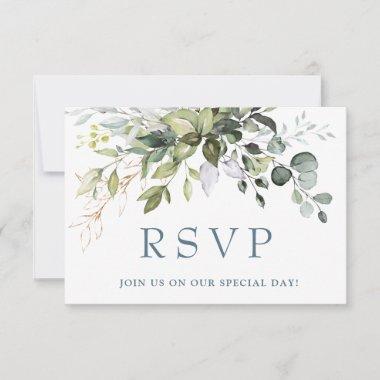 Watercolor Eucalyptus Greenery Wedding RSVP Card