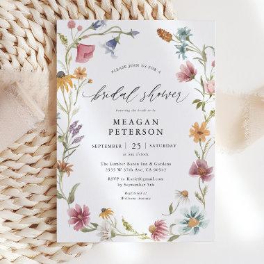 Watercolor Floral Spring Bridal Shower Invitations