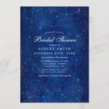 Watercolor Galaxy Cosmic Stars Bridal Shower Invitations