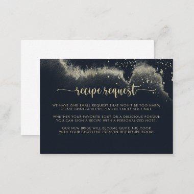 Watercolor Gold Splash Wedding Recipe Request  Enclosure Invitations