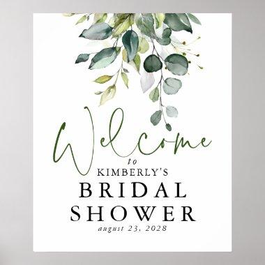 Watercolor Greenery Elegant Welcome Sign