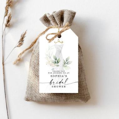 Watercolor Greenery Gold Bridal Shower Favor Gift Tags