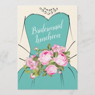 Watercolor Hand-Drawn Floral Bouquet Bridal Shower Invitations