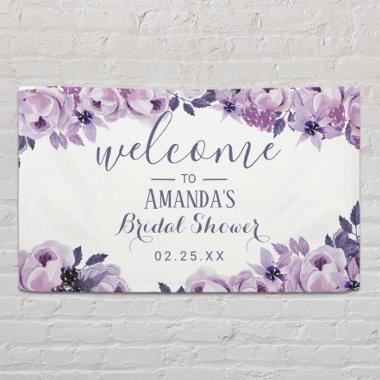 Watercolor Lavender Floral Elegant Bridal Shower Banner