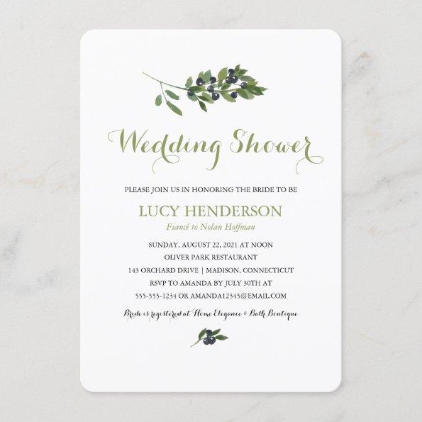 Watercolor Olive Orchard | Wedding Shower Invitations