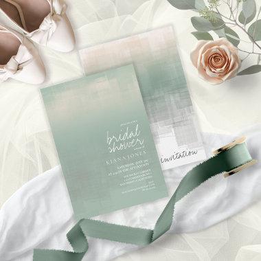 Watercolor Reflection Bridal Shower Sage ID774 Invitations