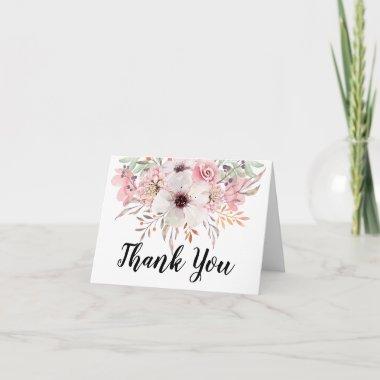 Watercolor Rustic Floral Country Thank You Invitations