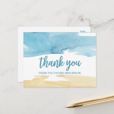Watercolor Sand and Sea Thank You PostInvitations