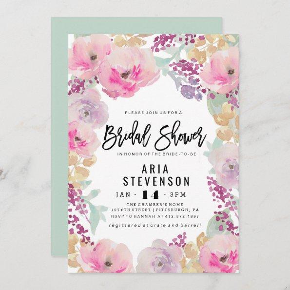 Watercolor Spring Bridal Shower Invitations