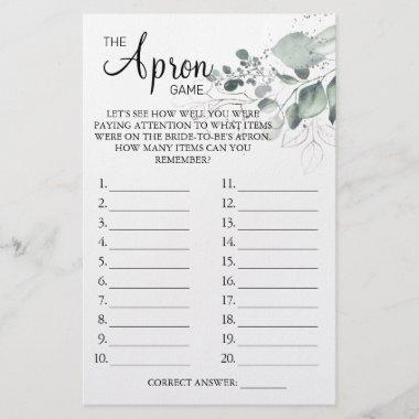 Watercolor The Apron Bridal shower game Invitations Flyer