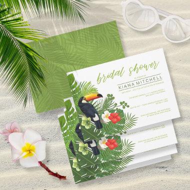 Watercolor Tropical Bridal Shower Green ID577 Invitations