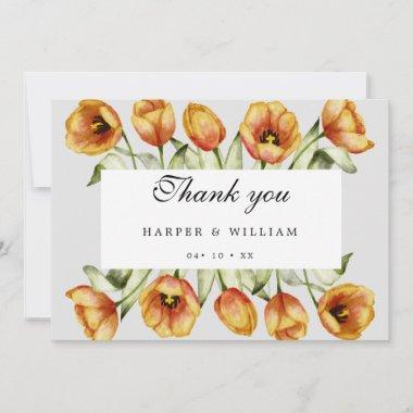 Watercolor tulips wedding thank you Invitations