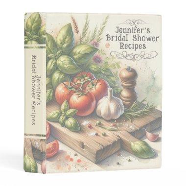Watercolor Vegetables Bridal Shower Custom Mini Binder