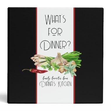 Watercolor What's for Dinner Recipe Organizer IV 3 Ring Binder