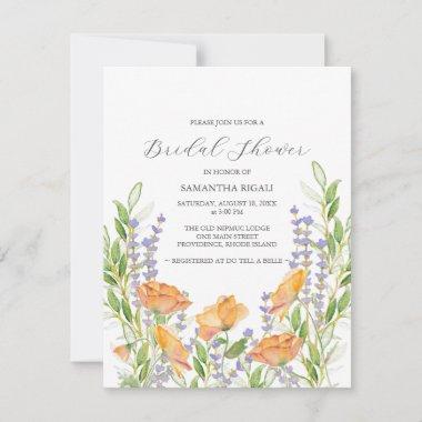 Watercolor Wildflower Bridal Shower Invitations