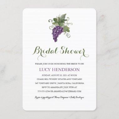 Watercolor Wine Vineyard | Bridal Shower Invitations