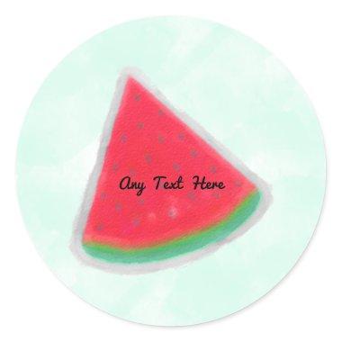 Watermelon Watercolor Birthday Party Personalized Classic Round Sticker