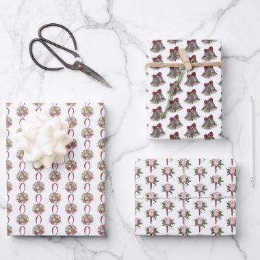 Wedding Bells Flowers Boutonniere Bouquet Bridal Wrapping Paper Sheets