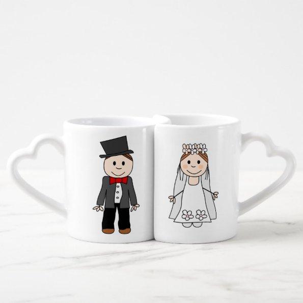 wedding,bride and groom,edit back text coffee mug set