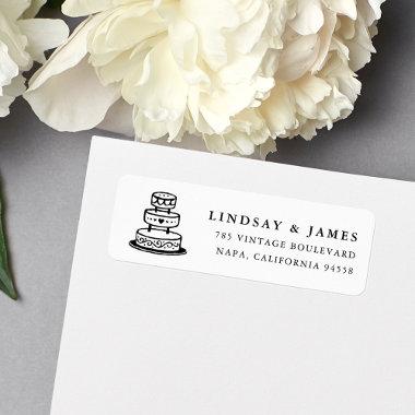 Wedding Cake | Black and White Return Address Label