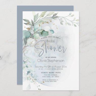 Wedding | Dusty Blue Over the Moon in Love Invitations