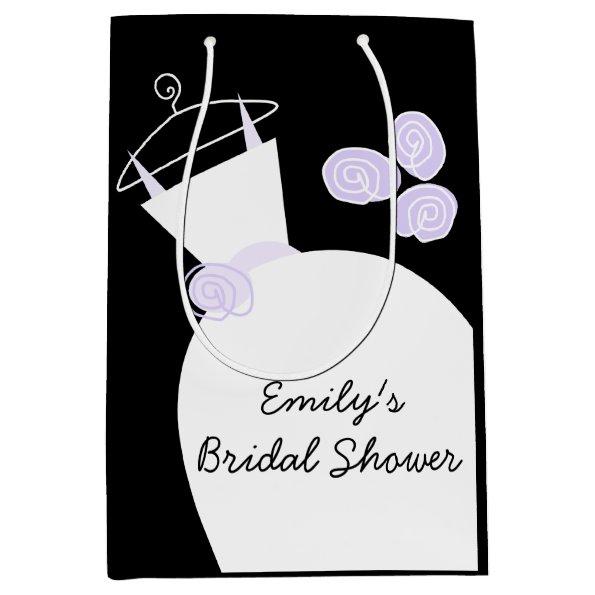 Wedding Gown Purple Bridal Shower black medium Medium Gift Bag