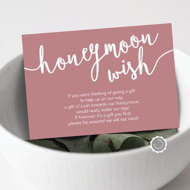Wedding Honeymoon Wish Fund, Dusty Rose Enclosure Invitations