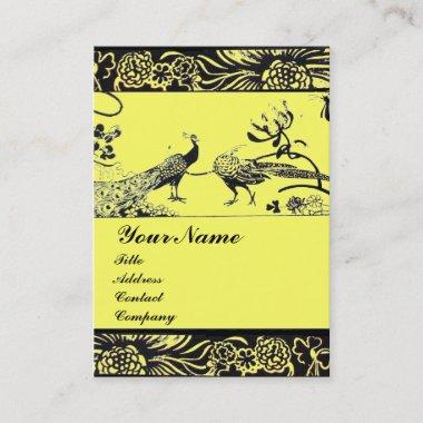 WEDDING LOVE BIRDS ,black and white ,yellow Business Invitations
