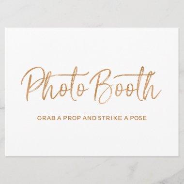 Wedding "Photo booth" Sign | Stylish Gold Rose Invitations