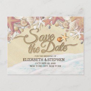 Wedding Save The Date Summer Sandy Beach Starfish Announcement PostInvitations