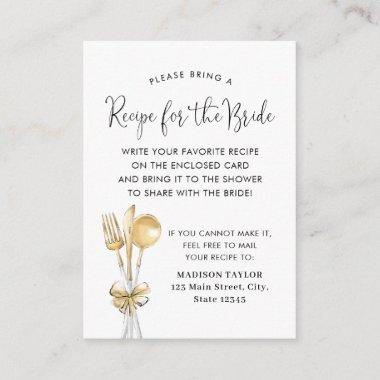 Wedding Spoon Fork Bridal Shower Recipe Request Enclosure Invitations