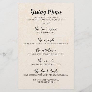 Wedding Table Game Humor Calligraphy Rustic Paper