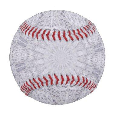 Wedding White Lace Mandala Kaleidoscope Abstract 1 Baseball